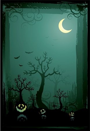 Halloween background illustration Stock Photo - Budget Royalty-Free & Subscription, Code: 400-06104347