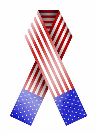 vector 4th of july ribbon isolated on white. eps 10 Stock Photo - Budget Royalty-Free & Subscription, Code: 400-06104544