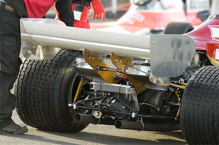 exhaust pipe - rear wheels and engine assembly of a powerful race car Stock Photo - Budget Royalty-Free & Subscription, Code: 400-06104599