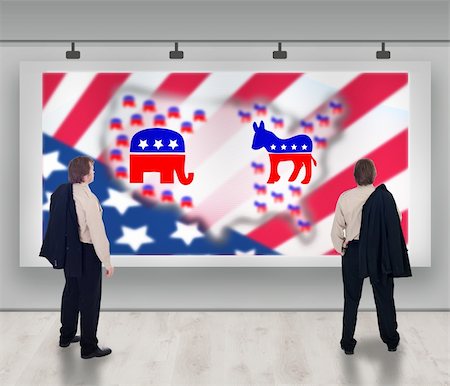 simsearch:400-09097916,k - American presidential elections - businessman pondering the choices Photographie de stock - Aubaine LD & Abonnement, Code: 400-06105266