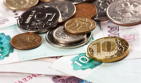 simsearch:400-07087821,k - A heap of coins and banknotes Stock Photo - Budget Royalty-Free & Subscription, Code: 400-06105288
