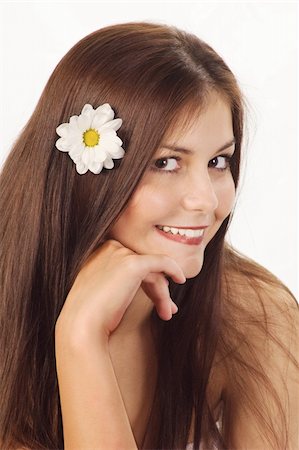 simsearch:400-06135888,k - Portrait of  beautiful smiling woman with brown eyes Photographie de stock - Aubaine LD & Abonnement, Code: 400-06105738