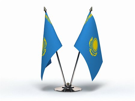simsearch:400-06105879,k - Miniature Flag of Kazakhstan (Isolated with clipping path) Photographie de stock - Aubaine LD & Abonnement, Code: 400-06105877