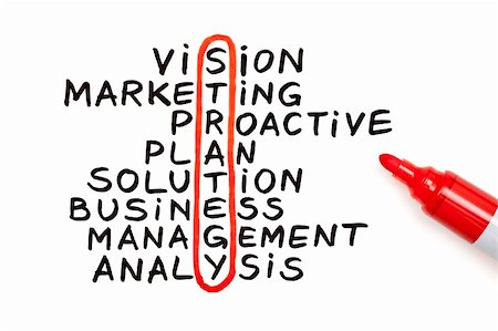 The word Strategy highlighted with red marker in a handwritten chart Stock Photo - Budget Royalty-Free & Subscription, Code: 400-06105988