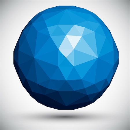 Abstract faceted sphere, 3d vector design. Stock Photo - Budget Royalty-Free & Subscription, Code: 400-06106003
