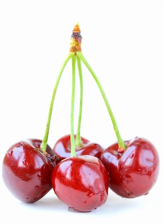 simsearch:400-04266671,k - ripe juicy berry cherries on a white background Foto de stock - Super Valor sin royalties y Suscripción, Código: 400-06106321