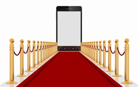 red carpet entrance with the stanchions and the ropes Stock Photo - Budget Royalty-Free & Subscription, Code: 400-06106393