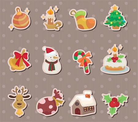 xmas element stickers Stock Photo - Budget Royalty-Free & Subscription, Code: 400-06106434