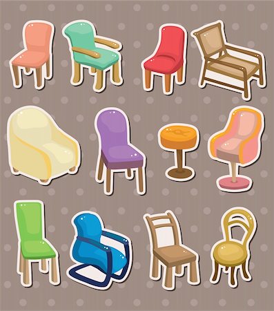 chair stickers Stock Photo - Budget Royalty-Free & Subscription, Code: 400-06106439