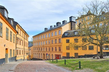 europe paving - Stockholm. The old steep streets in the area of Sodermalm Stock Photo - Budget Royalty-Free & Subscription, Code: 400-06106668