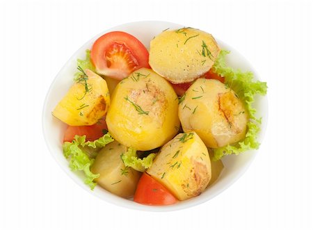 potato salad yellow - Fresh cooked potatoes in a bowl isolated on white Stock Photo - Budget Royalty-Free & Subscription, Code: 400-06106754