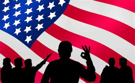 democrat - American presidential elections - silhouette crowd and advertising banner Photographie de stock - Aubaine LD & Abonnement, Code: 400-06107593