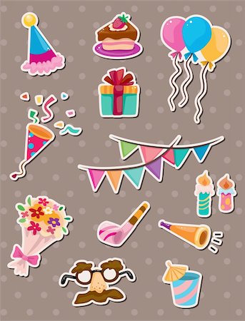 birthday stickers Stock Photo - Budget Royalty-Free & Subscription, Code: 400-06107777