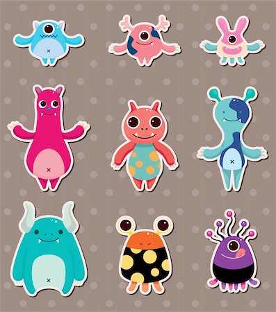 sticker - monster stickers Stock Photo - Budget Royalty-Free & Subscription, Code: 400-06107771