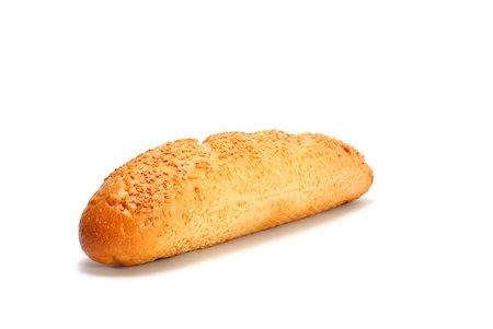 simsearch:400-07716727,k - Mini French bread baguette with sesame seeds isolated on white Foto de stock - Super Valor sin royalties y Suscripción, Código: 400-06107890