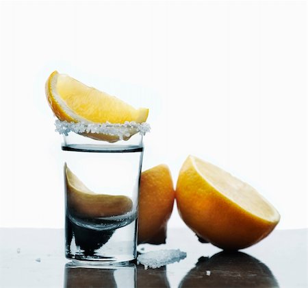 simsearch:400-05385152,k - Tequila shot with lemon slice and salt Stock Photo - Budget Royalty-Free & Subscription, Code: 400-06107940