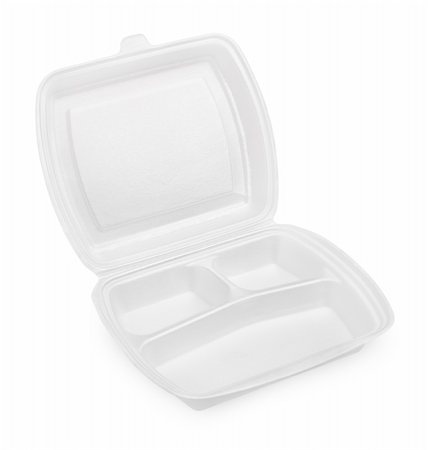 polystyrène - Empty styrofoam meal box isolated on white background Photographie de stock - Aubaine LD & Abonnement, Code: 400-06108061