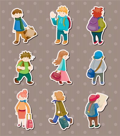 travel people stickers Stock Photo - Budget Royalty-Free & Subscription, Code: 400-06108135