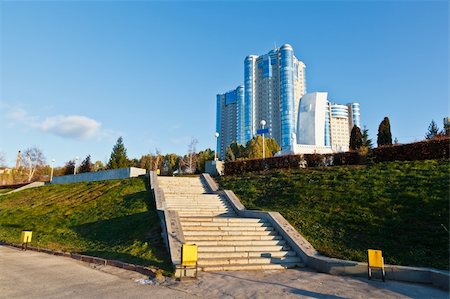 Stella Rook and New Building on Volga River in Samara, Russia Stock Photo - Budget Royalty-Free & Subscription, Code: 400-06108146
