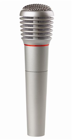 Metallic microphone isolated on a white background Stock Photo - Budget Royalty-Free & Subscription, Code: 400-06108498