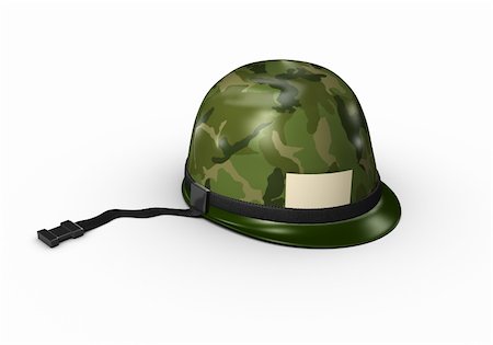 An army helmet with a string and green camouflage pattern. Stock Photo - Budget Royalty-Free & Subscription, Code: 400-06108501