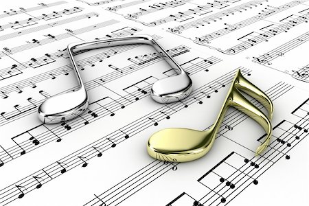 simsearch:400-06329491,k - Two musical note on a  background written notes Stock Photo - Budget Royalty-Free & Subscription, Code: 400-06108644