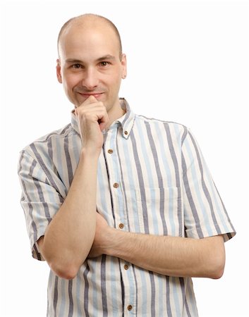 simsearch:400-06477858,k - portrait of smiling young man with hand on chin Stock Photo - Budget Royalty-Free & Subscription, Code: 400-06108990