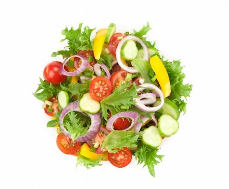 salad greens on white background - healthy vegetables salad isolated on white Stock Photo - Budget Royalty-Free & Subscription, Code: 400-06109318