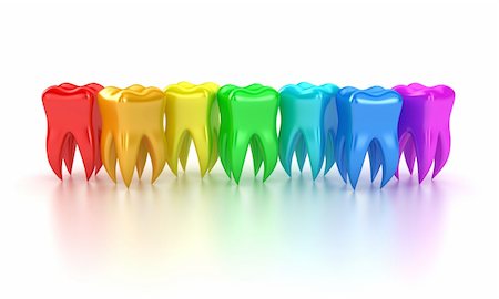 simsearch:400-06108956,k - Illustration of a row multicoloured teeth on a white background Fotografie stock - Microstock e Abbonamento, Codice: 400-06109400