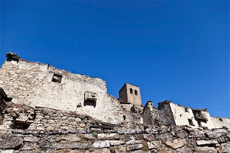 pueblo - Ruins of Esco, an abandoned hill town located in Aragon, Northern Spain Stock Photo - Budget Royalty-Free & Subscription, Code: 400-06100145