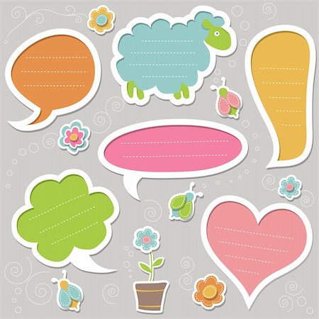 Set of speech bubbles. Vector design elements Stock Photo - Budget Royalty-Free & Subscription, Code: 400-06100163