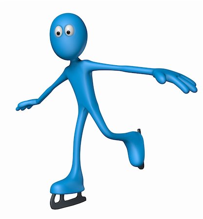 simsearch:400-04319654,k - ice skating blue guy - 3d illustration Stockbilder - Microstock & Abonnement, Bildnummer: 400-06100170