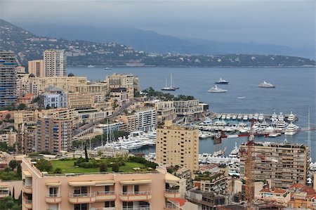 view of Monaco bay with luxury boats. French Riviera Stock Photo - Budget Royalty-Free & Subscription, Code: 400-06100197