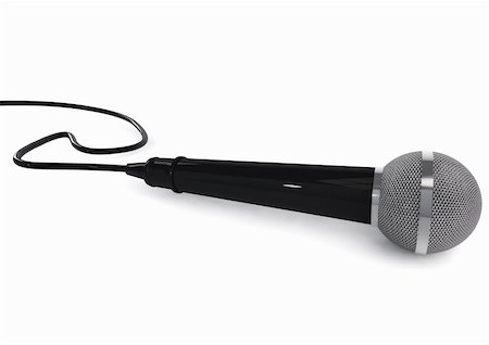radio mic - Realistic 3d Microphone Illustration with cable Stock Photo - Budget Royalty-Free & Subscription, Code: 400-06100204