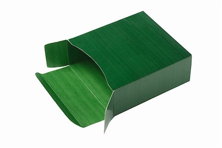 simsearch:400-06359368,k - Open Empty Green Gift Box Lying on White Background Foto de stock - Super Valor sin royalties y Suscripción, Código: 400-06100394