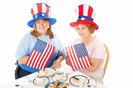 Two conservative American voters sitting down to a tea party. Foto de stock - Super Valor sin royalties y Suscripción, Código: 400-06100755