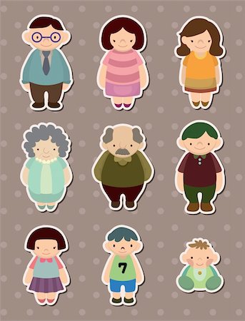 father cartoon - family stickers Stock Photo - Budget Royalty-Free & Subscription, Code: 400-06100761