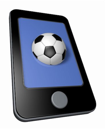 simsearch:400-04358223,k - smartphone with soccer ball on display - 3d illustration Foto de stock - Super Valor sin royalties y Suscripción, Código: 400-06100783