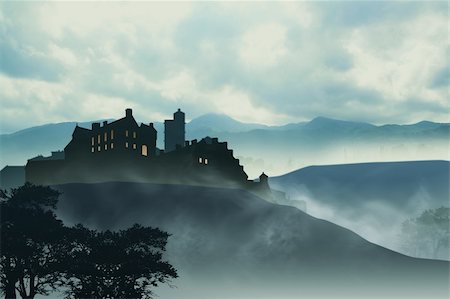 Stock image of a castle at the mountain Stock Photo - Budget Royalty-Free & Subscription, Code: 400-06100805