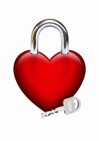 Image of padlock heart with a key Foto de stock - Super Valor sin royalties y Suscripción, Código: 400-06100807