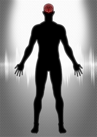 Silhouette illustration of a man anatomy Stock Photo - Budget Royalty-Free & Subscription, Code: 400-06100809