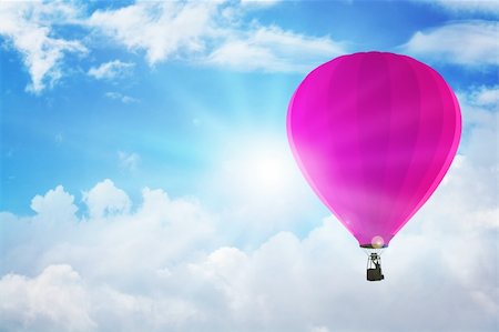 simsearch:400-09090841,k - Air balloon floating on the sky Stock Photo - Budget Royalty-Free & Subscription, Code: 400-06100802
