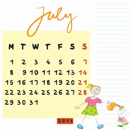 july 2013, calendar design with the caring student profile for international schools Stock Photo - Budget Royalty-Free & Subscription, Code: 400-06100859