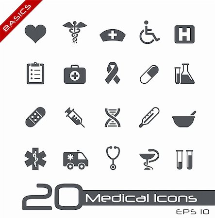 first medical assistance - Vector icon set for your web or printing projects. Stock Photo - Budget Royalty-Free & Subscription, Code: 400-06100941