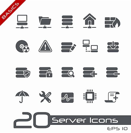 rack server symbol - Vector icon set for your web or printing projects. Stock Photo - Budget Royalty-Free & Subscription, Code: 400-06100943