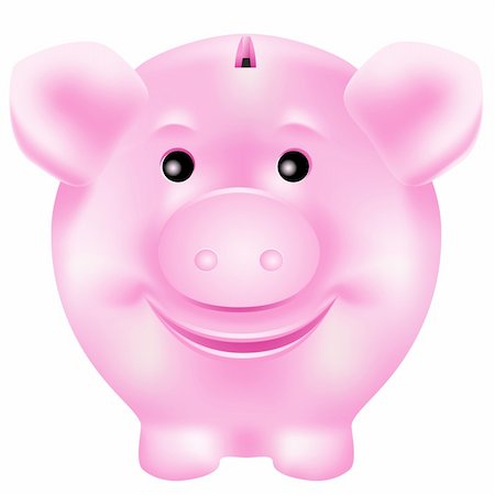 simsearch:400-04881131,k - Cute, smiling pink piggy bank Stock Photo - Budget Royalty-Free & Subscription, Code: 400-06100975