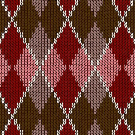 simsearch:400-05329259,k - Style Seamless Pink Brown Red Color Knitted Pattern Foto de stock - Royalty-Free Super Valor e Assinatura, Número: 400-06101048