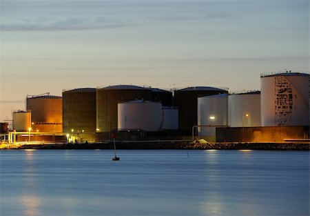 fuel container - Oil tanks a late night Stock Photo - Budget Royalty-Free & Subscription, Code: 400-06101253