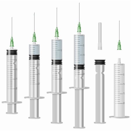 Medical syringes. Illustration on white background Stock Photo - Budget Royalty-Free & Subscription, Code: 400-06101354