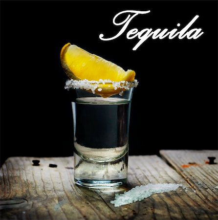 simsearch:400-05385152,k - Tequila shot with lemon slice and salt Stock Photo - Budget Royalty-Free & Subscription, Code: 400-06101365